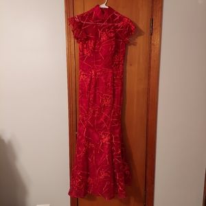 Red long dress